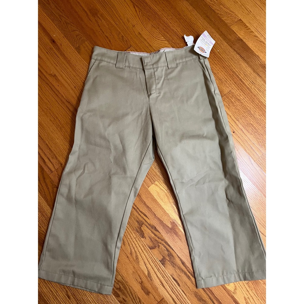 Dickies Womens Boyfriend Fit Capri Pants Khaki Tan Workwear FR776KH Size 8 NWT